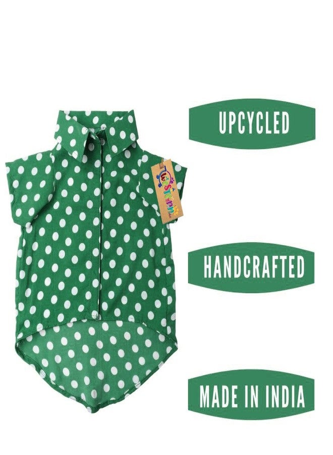 Western Era Cotton Printed Breathable Basic Vest Dog Shirt, Super Soft Shirt, Cute Lightweight Thin Shirt for Your Furries, Ultra Comfort Dog Apparel (Medium - 16 inch) (Polka Green) - Image 3